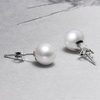 image:imageS925 Stud Handpicked AAAA Round Freshwater Cultured White Pearl Stud Earrings for Women