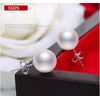 image:imageS925 Stud Handpicked AAAA Round Freshwater Cultured White Pearl Stud Earrings for Women