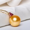 image:imageWife Jewelry Plated 18K Gold  Genuine South Sea Golden Pearl Jewelry Pendant Necklace for Women Birthday Jewelry for Girlfriend Valentines Day for Wife Mothers Day for Mom Grandma NO11249