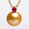 image:imageWife Jewelry Plated 18K Gold  Genuine South Sea Golden Pearl Jewelry Pendant Necklace for Women Birthday Jewelry for Girlfriend Valentines Day for Wife Mothers Day for Mom Grandma NO11279