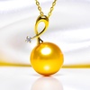 image:imageWife Jewelry Plated 18K Gold  Genuine South Sea Golden Pearl Jewelry Pendant Necklace for Women Birthday Jewelry for Girlfriend Valentines Day for Wife Mothers Day for Mom Grandma NO11278