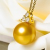 image:imageWife Jewelry Plated 18K Gold  Genuine South Sea Golden Pearl Jewelry Pendant Necklace for Women Birthday Jewelry for Girlfriend Valentines Day for Wife Mothers Day for Mom Grandma NO11236