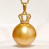 image:imageWife Jewelry Plated 18K Gold  Genuine South Sea Golden Pearl Jewelry Pendant Necklace for Women Birthday Jewelry for Girlfriend Valentines Day for Wife Mothers Day for Mom Grandma NO11239