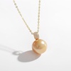 image:imageWife Jewelry Plated 18K Gold  Genuine South Sea Golden Pearl Jewelry Pendant Necklace for Women Birthday Jewelry for Girlfriend Valentines Day for Wife Mothers Day for Mom Grandma NO11300