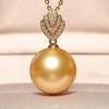 image:imageWife Jewelry Plated 18K Gold  Genuine South Sea Golden Pearl Jewelry Pendant Necklace for Women Birthday Jewelry for Girlfriend Valentines Day for Wife Mothers Day for Mom Grandma NO11241