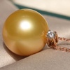 image:imageWife Jewelry Plated 18K Gold  Genuine South Sea Golden Pearl Jewelry Pendant Necklace for Women Birthday Jewelry for Girlfriend Valentines Day for Wife Mothers Day for Mom Grandma NO11271