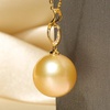 image:imageWife Jewelry Plated 18K Gold  Genuine South Sea Golden Pearl Jewelry Pendant Necklace for Women Birthday Jewelry for Girlfriend Valentines Day for Wife Mothers Day for Mom Grandma NO11234