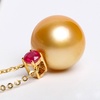 image:imageWife Jewelry Plated 18K Gold  Genuine South Sea Golden Pearl Jewelry Pendant Necklace for Women Birthday Jewelry for Girlfriend Valentines Day for Wife Mothers Day for Mom Grandma NO11279