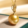 image:imageWife Jewelry Plated 18K Gold  Genuine South Sea Golden Pearl Jewelry Pendant Necklace for Women Birthday Jewelry for Girlfriend Valentines Day for Wife Mothers Day for Mom Grandma NO11274