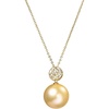 image:imageWife Jewelry Plated 18K Gold  Genuine South Sea Golden Pearl Jewelry Pendant Necklace for Women Birthday Jewelry for Girlfriend Valentines Day for Wife Mothers Day for Mom Grandma NO11287