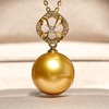 image:imageWife Jewelry Plated 18K Gold  Genuine South Sea Golden Pearl Jewelry Pendant Necklace for Women Birthday Jewelry for Girlfriend Valentines Day for Wife Mothers Day for Mom Grandma NO11266