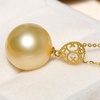 image:imageWife Jewelry Plated 18K Gold  Genuine South Sea Golden Pearl Jewelry Pendant Necklace for Women Birthday Jewelry for Girlfriend Valentines Day for Wife Mothers Day for Mom Grandma NO11235