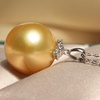 image:imageWife Jewelry Plated 18K Gold  Genuine South Sea Golden Pearl Jewelry Pendant Necklace for Women Birthday Jewelry for Girlfriend Valentines Day for Wife Mothers Day for Mom Grandma NO11262