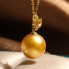 image:imageWife Jewelry Plated 18K Gold  Genuine South Sea Golden Pearl Jewelry Pendant Necklace for Women Birthday Jewelry for Girlfriend Valentines Day for Wife Mothers Day for Mom Grandma NO11264