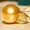 image:imageWife Jewelry Plated 18K Gold  Genuine South Sea Golden Pearl Jewelry Pendant Necklace for Women Birthday Jewelry for Girlfriend Valentines Day for Wife Mothers Day for Mom Grandma NO11268