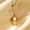 image:imageWife Jewelry Plated 18K Gold  Genuine South Sea Golden Pearl Jewelry Pendant Necklace for Women Birthday Jewelry for Girlfriend Valentines Day for Wife Mothers Day for Mom Grandma NO11245