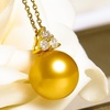 image:imageWife Jewelry Plated 18K Gold  Genuine South Sea Golden Pearl Jewelry Pendant Necklace for Women Birthday Jewelry for Girlfriend Valentines Day for Wife Mothers Day for Mom Grandma NO11236