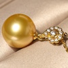 image:imageWife Jewelry Plated 18K Gold  Genuine South Sea Golden Pearl Jewelry Pendant Necklace for Women Birthday Jewelry for Girlfriend Valentines Day for Wife Mothers Day for Mom Grandma NO11274