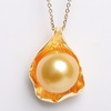 image:imageWife Jewelry Plated 18K Gold  Genuine South Sea Golden Pearl Jewelry Pendant Necklace for Women Birthday Jewelry for Girlfriend Valentines Day for Wife Mothers Day for Mom Grandma NO11250