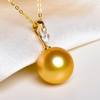 image:imageWife Jewelry Plated 18K Gold  Genuine South Sea Golden Pearl Jewelry Pendant Necklace for Women Birthday Jewelry for Girlfriend Valentines Day for Wife Mothers Day for Mom Grandma NO11242