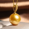 image:imageWife Jewelry Plated 18K Gold  Genuine South Sea Golden Pearl Jewelry Pendant Necklace for Women Birthday Jewelry for Girlfriend Valentines Day for Wife Mothers Day for Mom Grandma NO11261