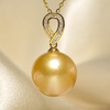 image:imageWife Jewelry Plated 18K Gold  Genuine South Sea Golden Pearl Jewelry Pendant Necklace for Women Birthday Jewelry for Girlfriend Valentines Day for Wife Mothers Day for Mom Grandma NO11255