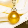 image:imageWife Jewelry Plated 18K Gold  Genuine South Sea Golden Pearl Jewelry Pendant Necklace for Women Birthday Jewelry for Girlfriend Valentines Day for Wife Mothers Day for Mom Grandma NO11236