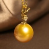 image:imageWife Jewelry Plated 18K Gold  Genuine South Sea Golden Pearl Jewelry Pendant Necklace for Women Birthday Jewelry for Girlfriend Valentines Day for Wife Mothers Day for Mom Grandma NO11263