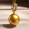 image:imageWife Jewelry Plated 18K Gold  Genuine South Sea Golden Pearl Jewelry Pendant Necklace for Women Birthday Jewelry for Girlfriend Valentines Day for Wife Mothers Day for Mom Grandma NO11266