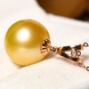 image:imageWife Jewelry Plated 18K Gold  Genuine South Sea Golden Pearl Jewelry Pendant Necklace for Women Birthday Jewelry for Girlfriend Valentines Day for Wife Mothers Day for Mom Grandma NO11257
