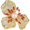 image:imageGifts for Wife Anniversary Brooch for Women Pearl Brooch Real 910mm AAA Quality Handpicked Nature Pearls and D Color Moissanite  Gifts for Mom Girlfriend Her NO11440