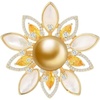 image:imageNONNYL Elegant South Sea Golden Pearl Brooch Pins Costume Jewelry For Women Fashion Christmas Gifts Wife Mom Girlfriend Anniversary Birthday Fine Jewelry Gifts for Her NO1145