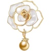image:imageNONNYL Elegant South Sea Golden Pearl Brooch Pins Costume Jewelry For Women Fashion Christmas Gifts Wife Mom Girlfriend Anniversary Birthday Fine Jewelry Gifts for Her NO2271