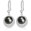 image:imageNONNYL Gift for Wife PearlEarringsGifts for Women Wedding Birthday AnniversaryMom Her Mothers Day Valentines Day ChristmasSterling Silver Plated 18K Gold Pearl Dangle Earring Fine Jewelryblack pearl earrings