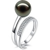 image:imageNONNYL Gift for Wife Tahitian BlackPearlRingsGifts for Women  Wedding Birthday AnniversaryMom Her Mothers Day Valentines Day Christmas18K Gold Plated Sterling Silver Ring Fine Jewelry