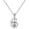 image:imageNONNYL S925 Sterling Silver Cat Necklace Gifts for Women  Silver Cat Mosang Diamond Pendant Collarbone Necklaces Christmas Gifts Jewelry for Wife Girlfriend Her