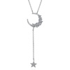 image:imageNONNYL S925 Sterling Silver Moon Necklace Mosang Diamond Pendant Gifts for Women  Collarbone Necklaces Christmas Gifts Jewelry for Wife Girlfriend Her Grandma Women for Gifts