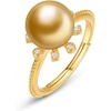 image:imageNONNYL Wife Jewelry Gifts  Genuine South Sea Golden Pearl Jewelry Rings for Women Birthday Jewelry for Girlfriend Valentines Day for Wife Mothers Day for Mom Grandma NO33239