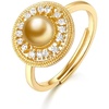 image:imageNONNYL Wife Jewelry Gifts  Genuine South Sea Golden Pearl Jewelry Rings for Women Birthday Jewelry for Girlfriend Valentines Day for Wife Mothers Day for Mom Grandma NO33244