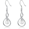 image:imageNonnyl Pearl Earrings for Women Jewelry  Sterling Silver White Pearls Earring  Christmas Gifts for Wife Mom Girlfriend Anniversary Birthday Fine Jewelry Gifts for Her