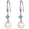 image:imageNonnyl Sterling Silver Real White Freshwater Cultured Pearl Earrings for Women  Moissanite Earring for Women Fine Jewelry  Christmas Gifts for Wife Mom Girlfriend Anniversary Birthday Ball