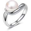 image:imagePearl Ring for Women 885mm Plain Ring Open Eternity Band for Women Freshwater Cultured PearlsValentines Mothers Day Christmas Gifts Wife Mom Girlfriend Anniversary Birthday Fine Jewelry Gifts for Her