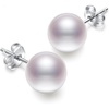 image:imageS925 Stud Handpicked AAAA Round Freshwater Cultured White Pearl Stud Earrings for Women