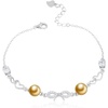image:imageWife Jewelry Gifts  Genuine South Sea Golden Pearl Jewelry Bracelet for Women Birthday Jewelry for Girlfriend Valentines Day for Wife Mothers Day for Mom Grandma Gifts for Her NO33675