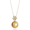 image:imageWife Jewelry Plated 18K Gold  Genuine South Sea Golden Pearl Jewelry Pendant Necklace for Women Birthday Jewelry for Girlfriend Valentines Day for Wife Mothers Day for Mom Grandma NO11292