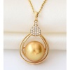 image:imageWife Jewelry Plated 18K Gold  Genuine South Sea Golden Pearl Jewelry Pendant Necklace for Women Birthday Jewelry for Girlfriend Valentines Day for Wife Mothers Day for Mom Grandma NO11259