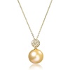 image:imageWife Jewelry Plated 18K Gold  Genuine South Sea Golden Pearl Jewelry Pendant Necklace for Women Birthday Jewelry for Girlfriend Valentines Day for Wife Mothers Day for Mom Grandma NO11287