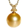 image:imageWife Jewelry Plated 18K Gold  Genuine South Sea Golden Pearl Jewelry Pendant Necklace for Women Birthday Jewelry for Girlfriend Valentines Day for Wife Mothers Day for Mom Grandma NO11238