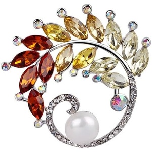 image:imageGifts for Wife Anniversary Brooch for Women Pearl Brooch Real 910mm AAA Quality Handpicked Nature Pearls and D Color Moissanite  Gifts for Mom Girlfriend Her NO11402