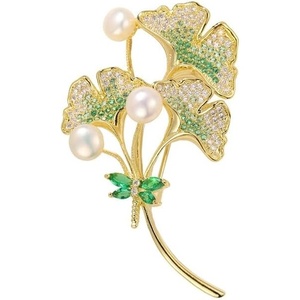 image:imageGifts for Wife Anniversary Brooch for Women Pearl Brooch Real 910mm AAA Quality Handpicked Nature Pearls and D Color Moissanite  Gifts for Mom Girlfriend Her NO11345